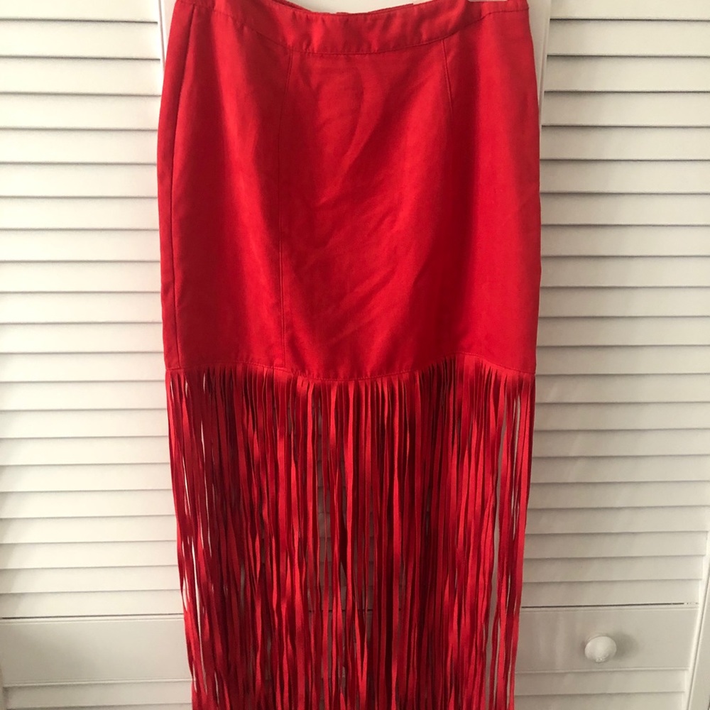 Fringe faux suede skirt H&M+Coachella